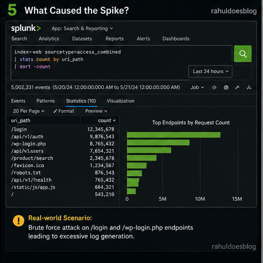 "What Caused the Spike?" (Top endpoints or log patterns)